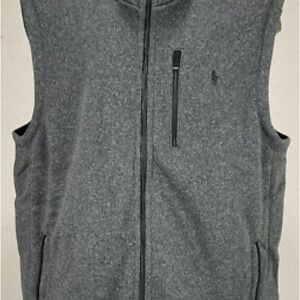 Polo Ralph Lauren Full Zip Ribbed Fleece Vest 2XL Heather Gray $148